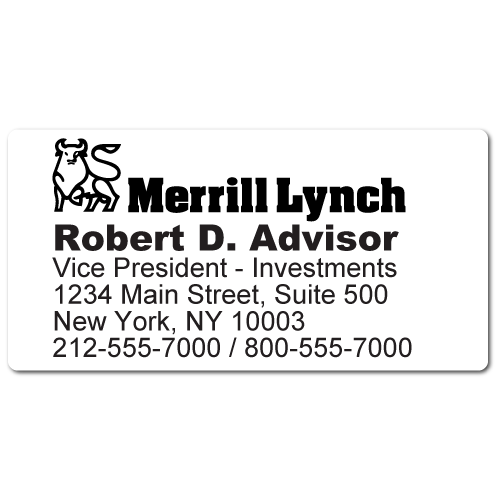 Custom Stickertape™ Labels for Merrill Lynch