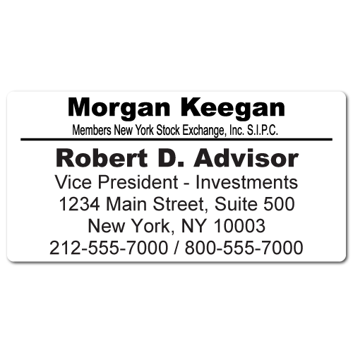Custom Stickertape™ Labels for Morgan Keegan