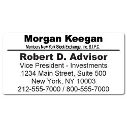 Custom Stickertape™ Labels for Morgan Keegan