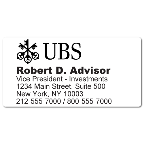 Custom Stickertape™ Labels for UBS