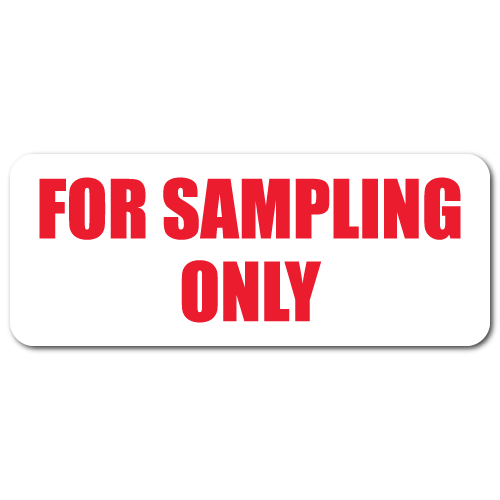 Sample Not for Resale Labels