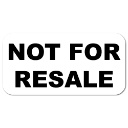 "Not For Resale" Stickers