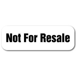 Not For Resale Stickers