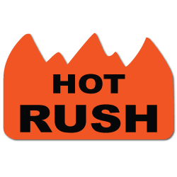 HOT RUSH Flame Shaped Warning Stickers