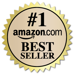2 Inch Burst Amazon Best Seller Book Award Black and Beige on Gold Labels