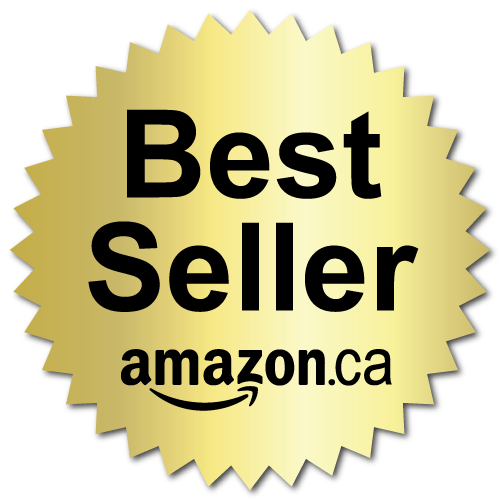 Best Seller Amazon.ca Book Award, Black on Gold Foil, 2 Inch Burst, Roll of 100