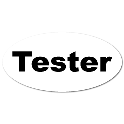 "Tester" Oval Stickers