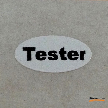 0.63" x 0.31" Tester Oval Stickers