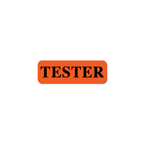 0.75 x 0.25 Tester Red DayGlo Background Stickers - Roll of 1,000