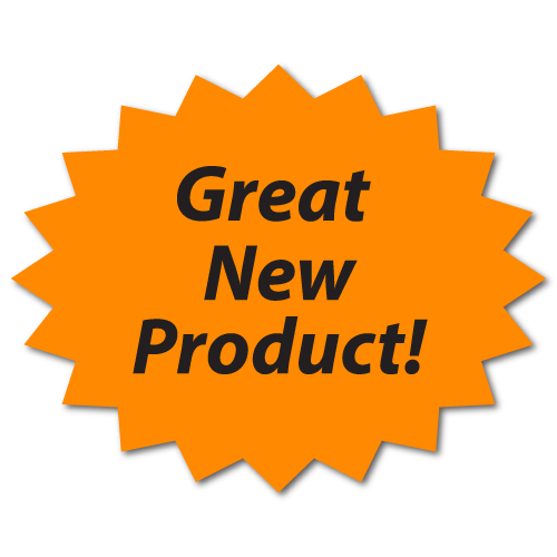 "Great New Product" Fluorescent Orange Labels