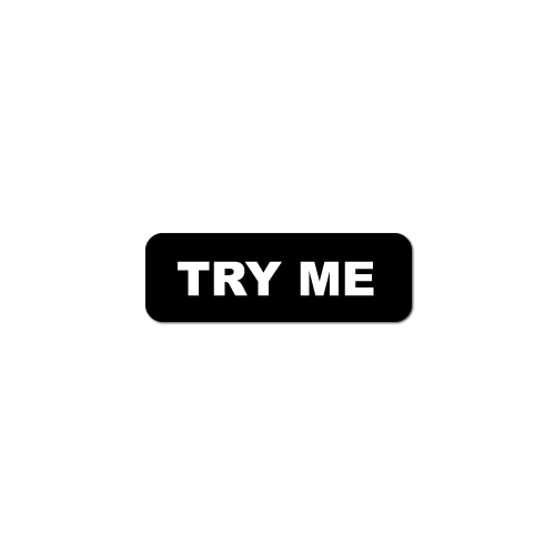 0.75 x 0.25 Try Me Black Background Stickers - Roll of 1,000