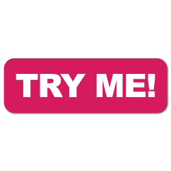 "Try Me" Stickers with a Pink Background