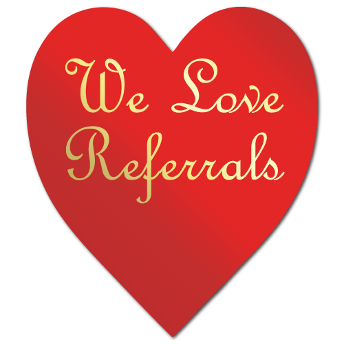 “We Love Referrals” Stickers