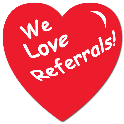 “We Love Referrals” Stickers