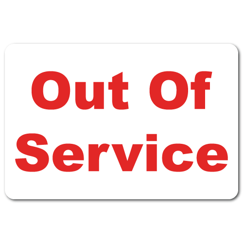 "Out of Service" 2" x 3" Stickers"Out of Service" Stickers