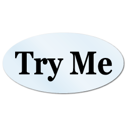"Try Me" Oval Clear Stickers