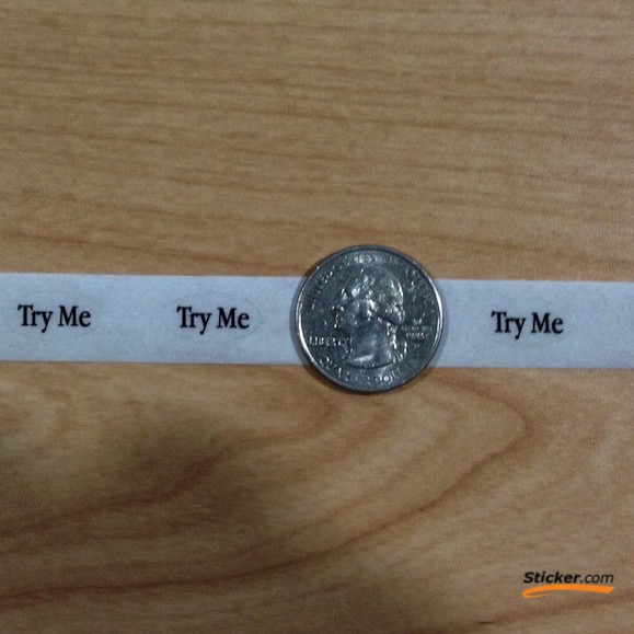 "Try Me" Oval Clear Stickers