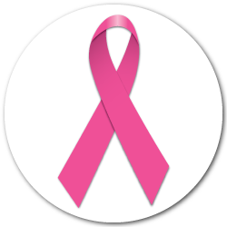 1" Pink Ribbon Circle Stickers