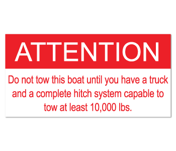 PN 55720 Attention Tow Warning Labels